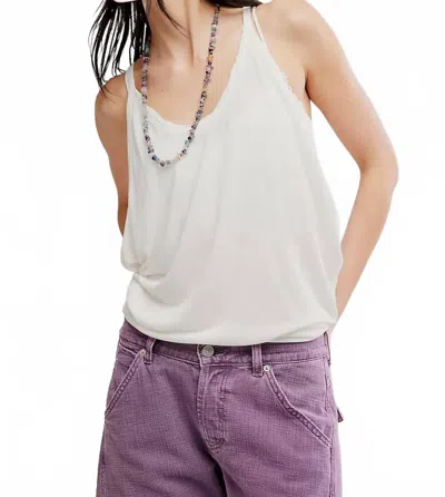 Free People Shoreside Tank Top In Clean Ivory In Black
