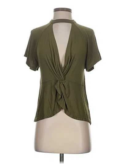 Pre-owned Free People Short Sleeve Blouse In Green