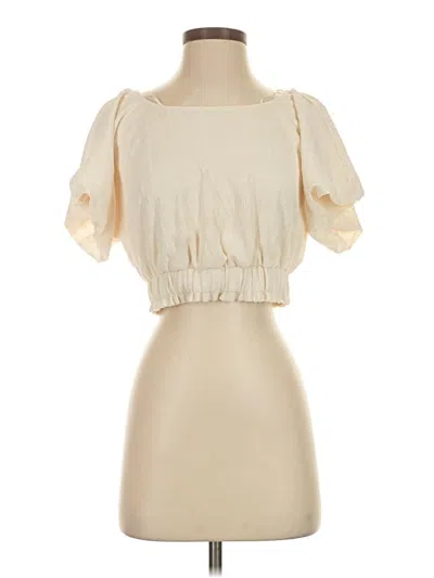 Free People Short Sleeve Blouse In Neutral