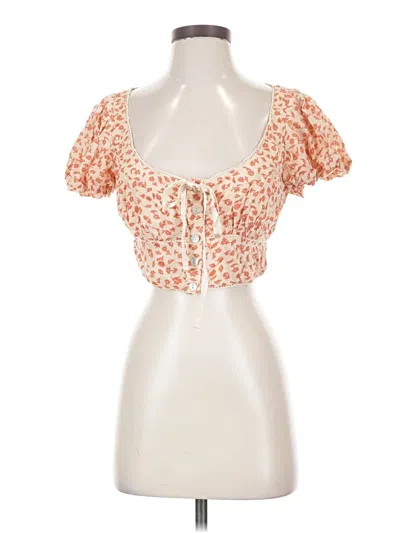 Free People Short Sleeve Blouse In Orange