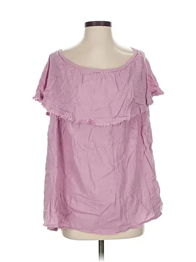 Pre-owned Free People Short Sleeve Blouse In Pink