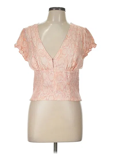 Free People Short Sleeve Blouse In Pink