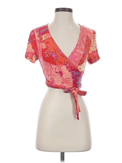 Pre-owned Free People Short Sleeve Blouse In Pink