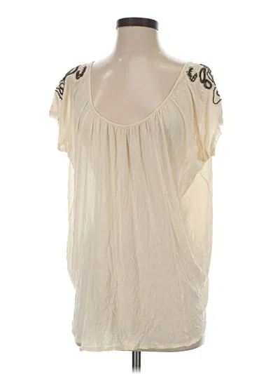Pre-owned Free People Short Sleeve Blouse In White