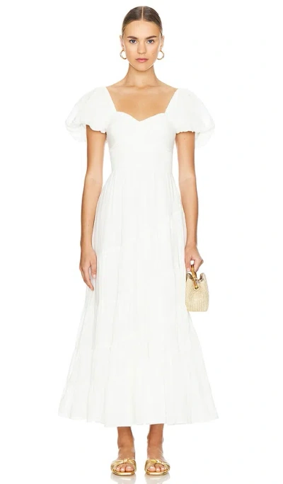 Free People Short Sleeve Sundrenched Maxi Dress In Whisper White