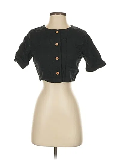 Free People Short Sleeve Top Black Sweetheart Neckline Tops