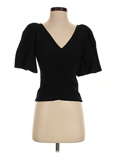 Pre-owned Free People Short Sleeve Top Black Sweetheart Neckline Tops