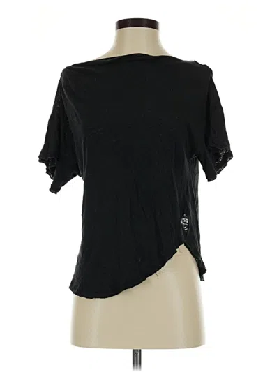 Pre-owned Free People Short Sleeve T-shirt In Black
