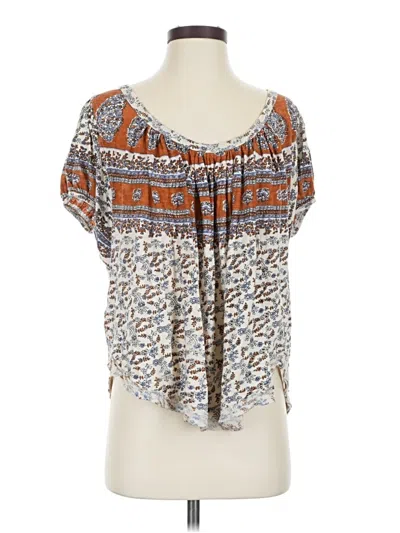 Pre-owned Free People Short Sleeve T-shirt In Brown