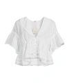 Free People Elle Broderie Anglaise Cotton Blouse In Ivory