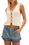 Free People Sicily Sweater Shell With Contrast Centre Seam In Neutral