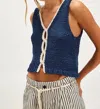 Free People Sicily Sweater Shell In Dark Denim Combo In Blue