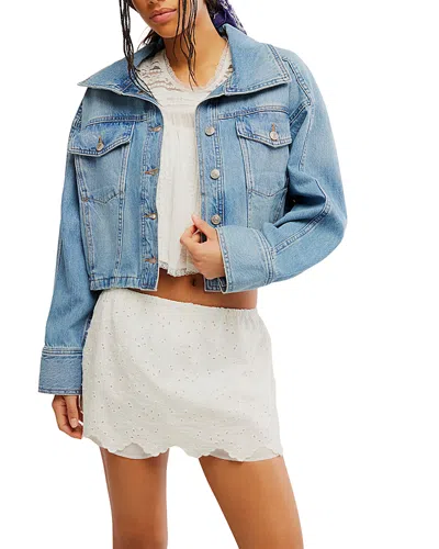 Free People Side To Side Denim Jacket In Blue