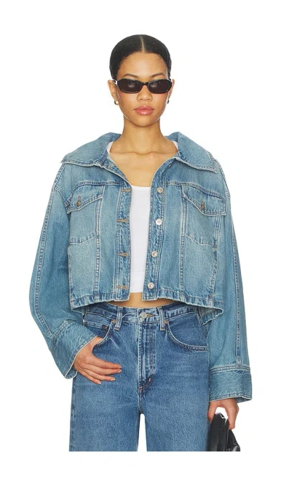 Free People Side To Side Jacket In Blue