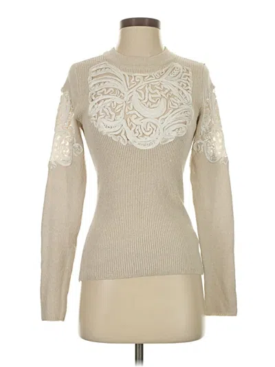 Pre-owned Free People Silk Pullover Sweater In White