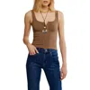 Free People Simply Soft Cotton Blend Tank In Brown