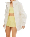 Free People Singing In The Rain Hooded Jacket In Painted White