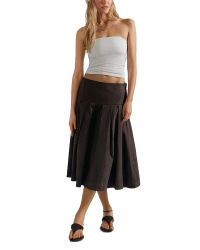 Free People Skipper Pleated Chino Skirt In Multi