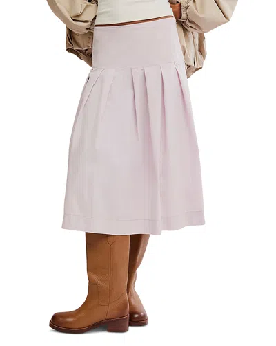 Free People Skipper Pleated Chino Skirt In Pink