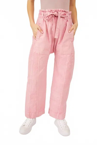 Free People Sky Rider Straight Leg Pants In Rosebloom In Multi