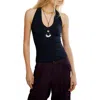 Free People Sleek Plunge Tank Top In Black
