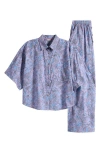 Free People Summer Sleeper Printed Pajama Set In Purple