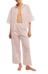 Free People Sleeper Check Pajamas In Strawberry Shortcake