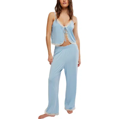 Free People Sleepless Summer Pajamas In Blue