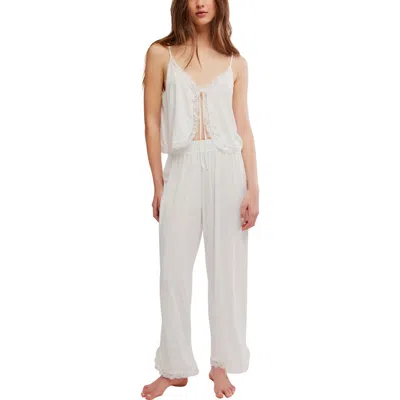 Free People X Intimately Sleepless Summer Pant Set In White