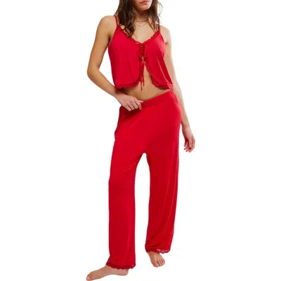 Free People Sleepless Summer Pajamas In Red