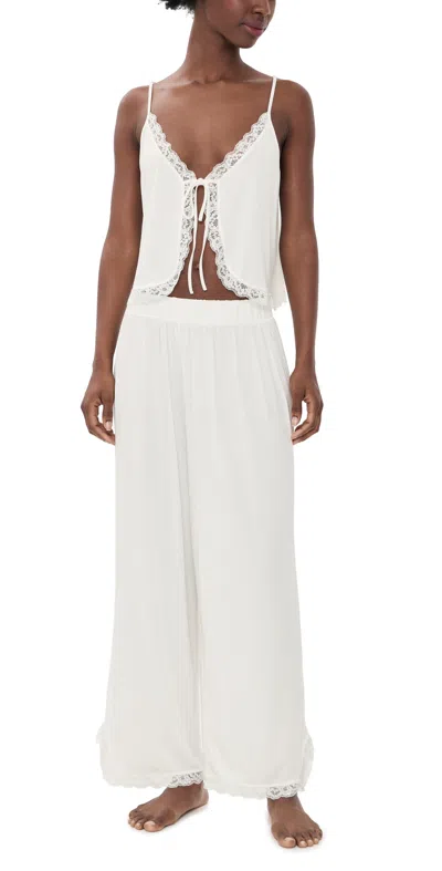 Free People Sleepless Summer Pajamas Set Late Snow Combo In White