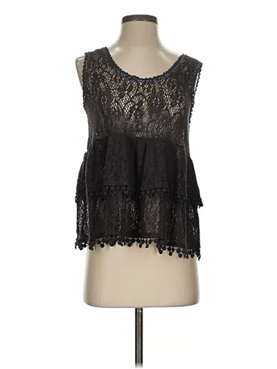 Pre-owned Free People Sleeveless Blouse In Black