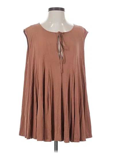 Pre-owned Free People Sleeveless Blouse In Brown