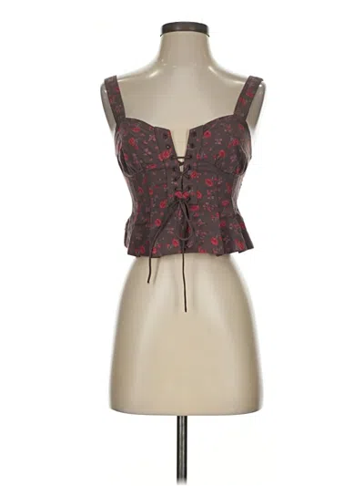 Pre-owned Free People Sleeveless Blouse In Brown