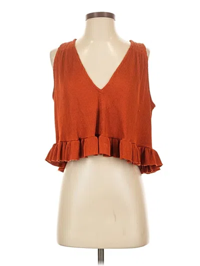 Pre-owned Free People Sleeveless Blouse In Orange