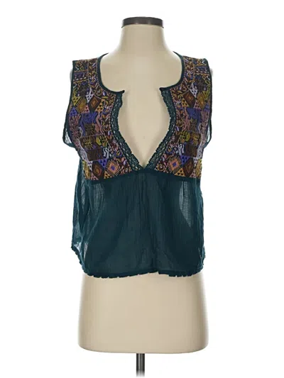 Pre-owned Free People Sleeveless Blouse In Teal