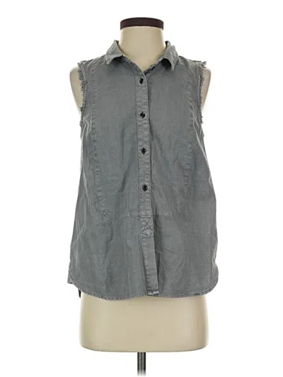 Pre-owned Free People Sleeveless Button Down Shirt In Gray