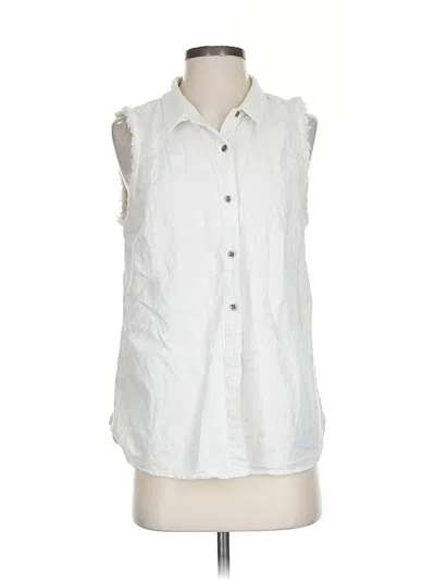 Pre-owned Free People Sleeveless Button Down Shirt In White
