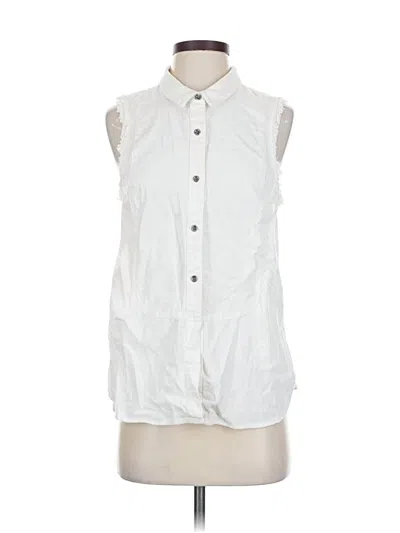Pre-owned Free People Sleeveless Button Down Shirt In White