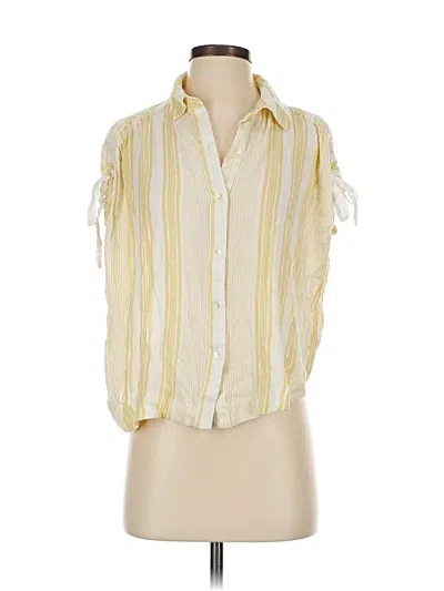 Pre-owned Free People Sleeveless Button Down Shirt In Yellow
