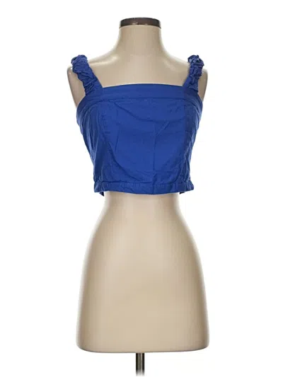 Pre-owned Free People Sleeveless Top Blue Strapless Neckline Tops