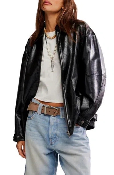 Free People Sloane Faux Leather Jacket In Black