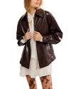 Free People Sloane Faux Leather Jacket In Brown