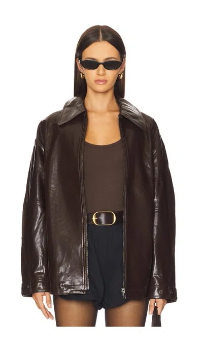 Free People Sloane Faux Leather Jacket In Brown