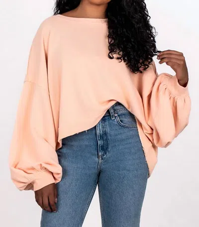 Free People Slouchy Trish Sweatshirt In Summer Peach In Multi