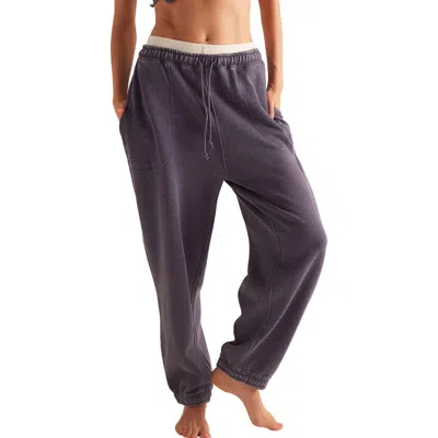 Free People Slow It Down Cotton Blend Joggers In Blue