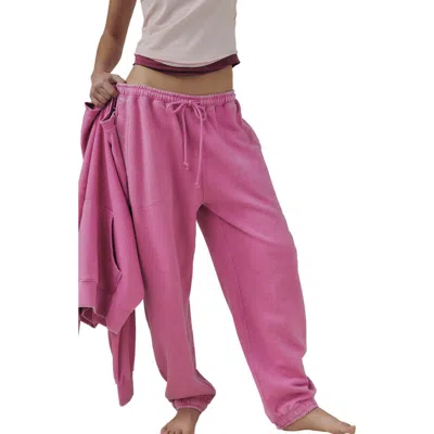 Free People Slow It Down Cotton Blend Joggers In Pink
