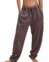 Free People Slow It Down Cotton Blend Joggers In Brown