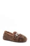 Free People Slumber Party Faux Fur Loafer Slipper In Brown