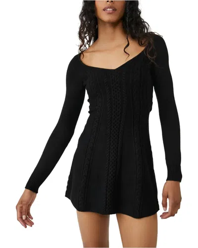 Free People Small World Mini Dress In Black